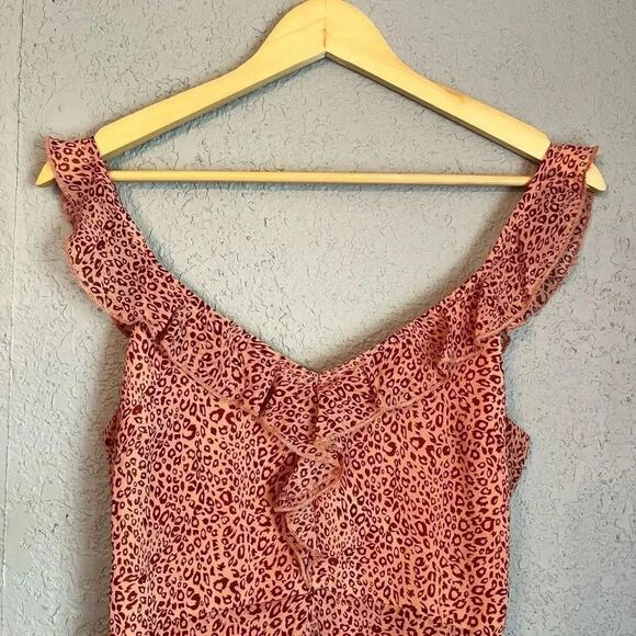 Lush Mini Ruffle Tiered Size Small Cheetah Print Pink - Picture 3 of 5